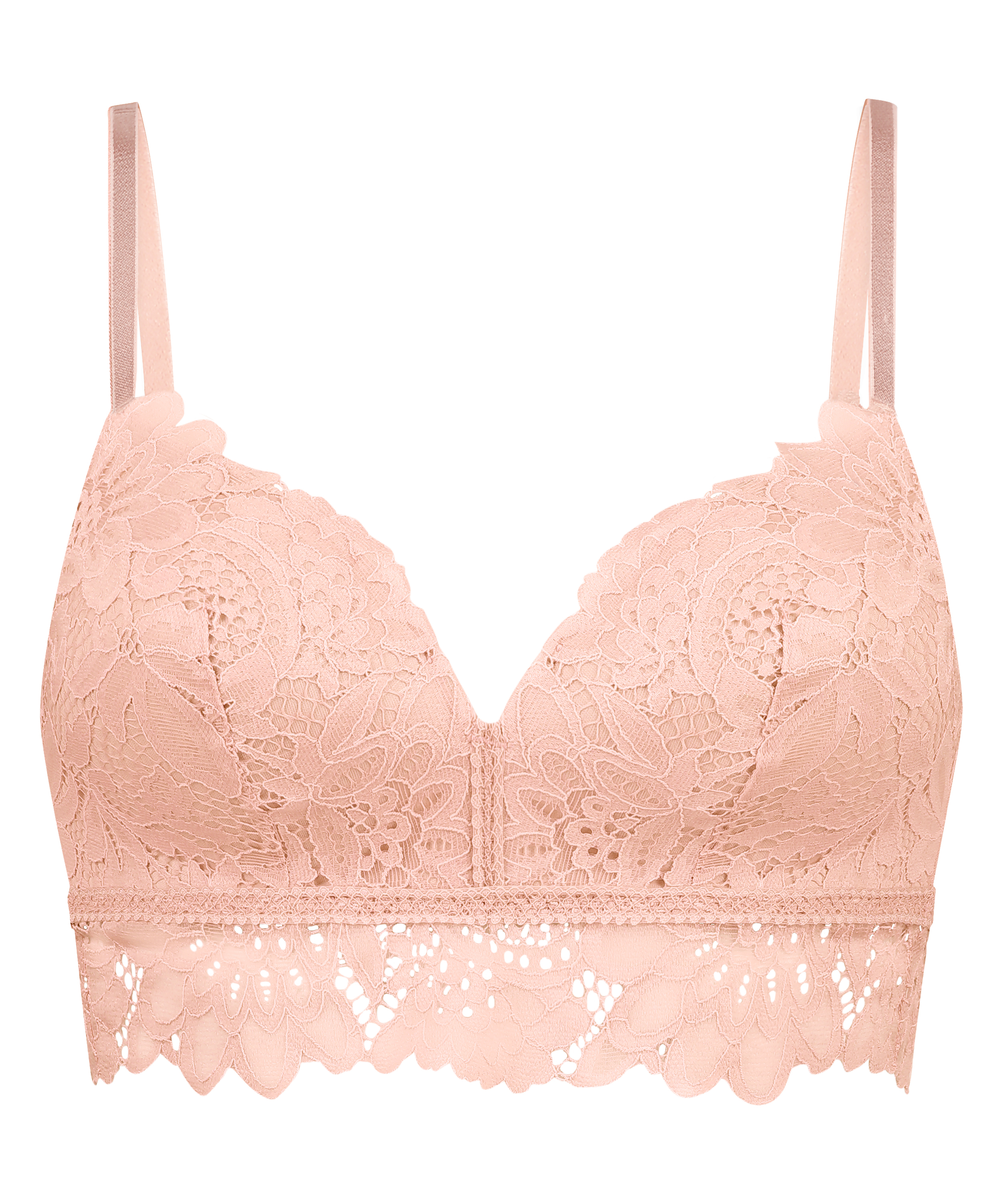 Shiloh Padded Longline Non-Underwired Bra, Pink, main