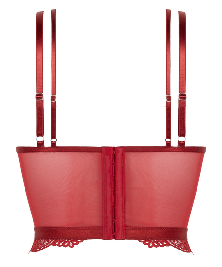 Coco Padded Underwired Longline Push-Up Bra, Red