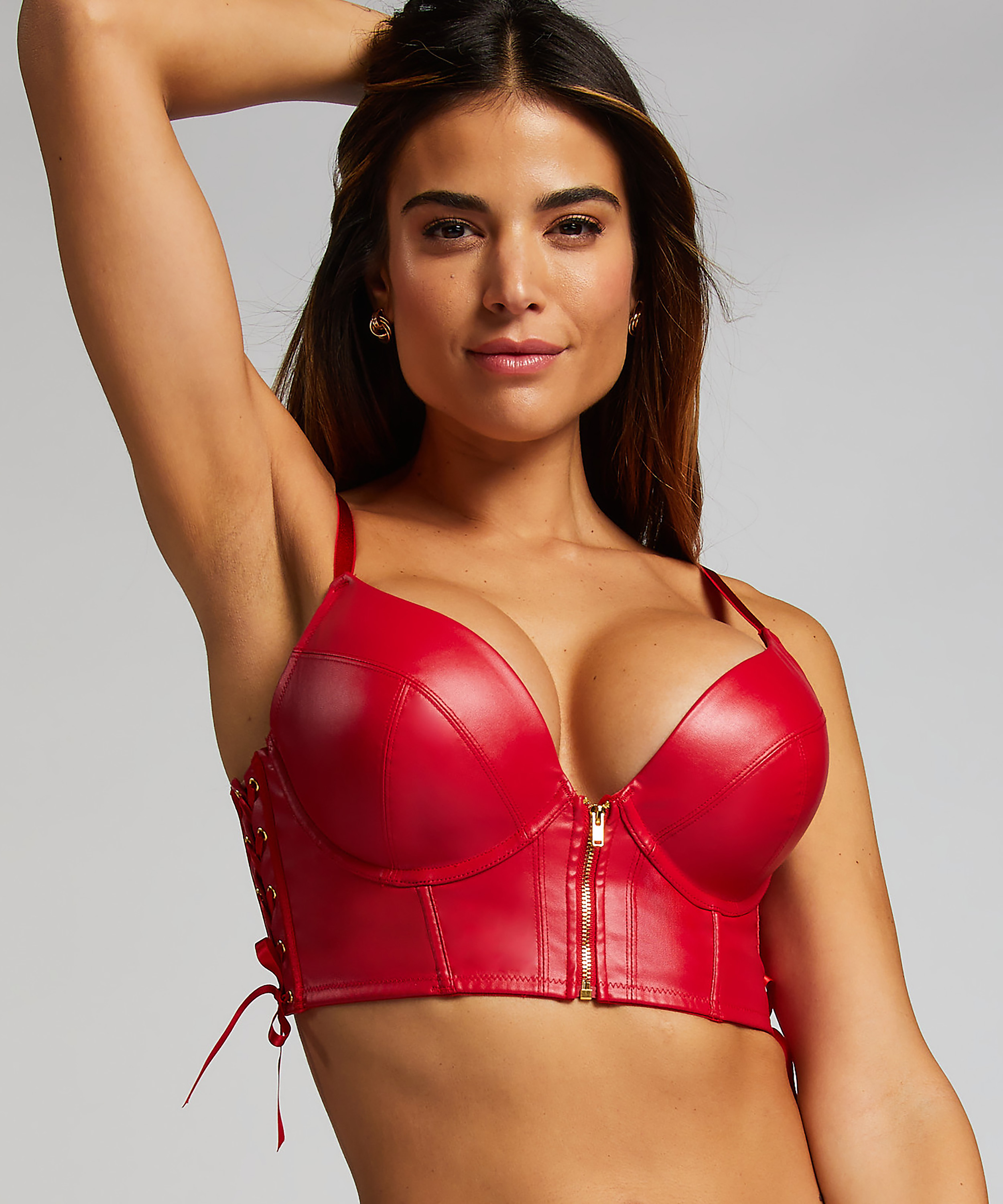 sexy red leather lingerie Sexy Women's Underwear Set / Rave Underwear / Elastic Bikini Bra
