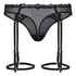 High Waisted Suspender Thong Kat, Black