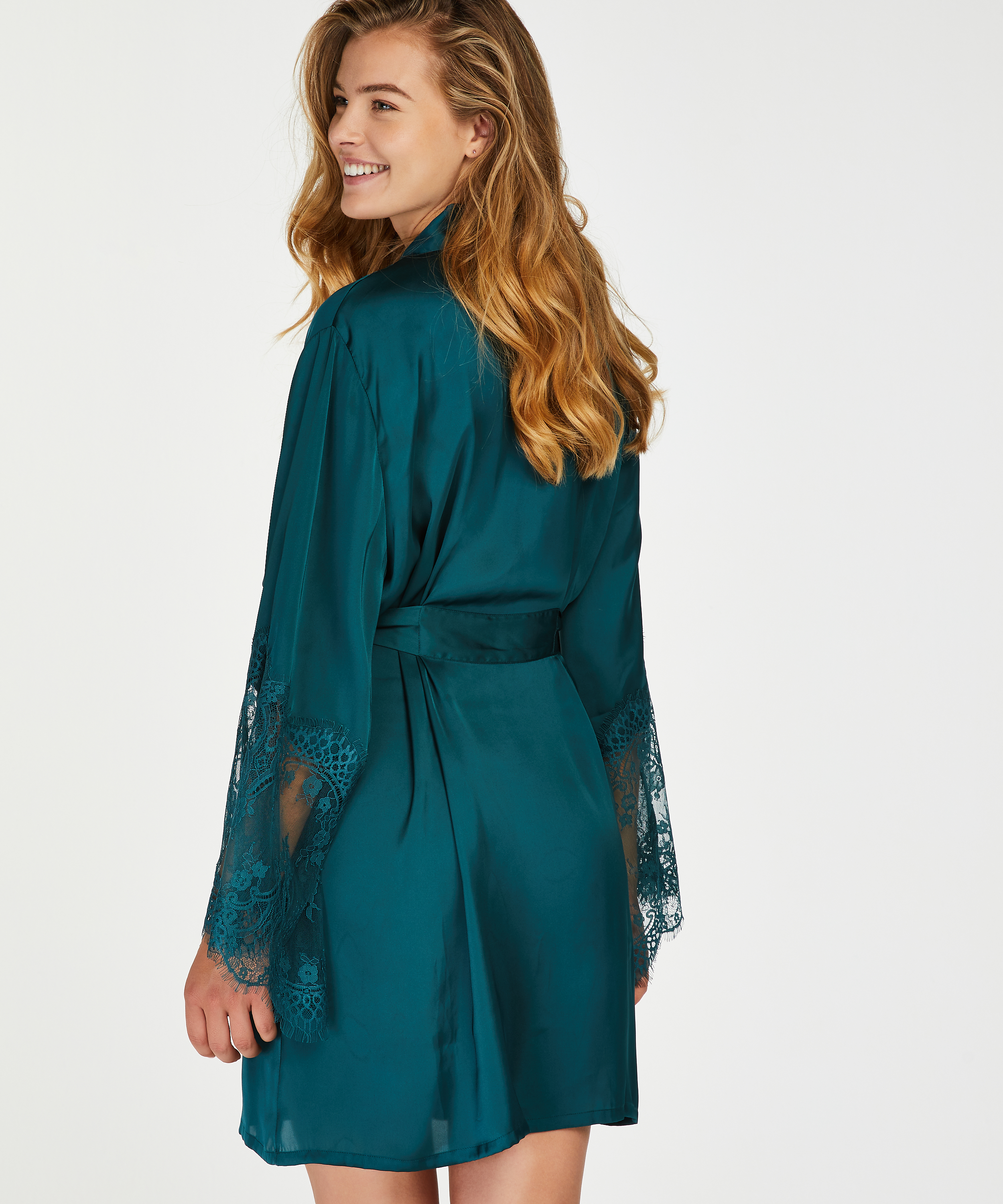 Satin Kimono, Blue, main