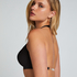 Transparent Back Multiway Padded Underwired Bra, Black