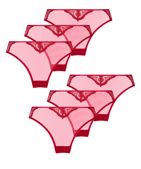 Lot de 6 slips br&eacute;siliens, Red