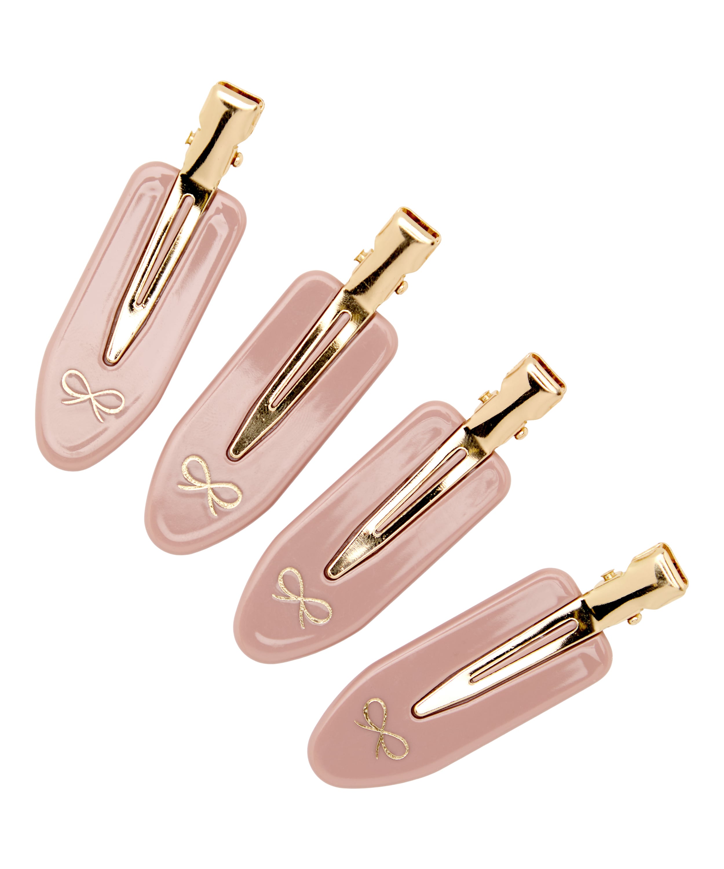 4-Pair Hair Clips, Pink, main