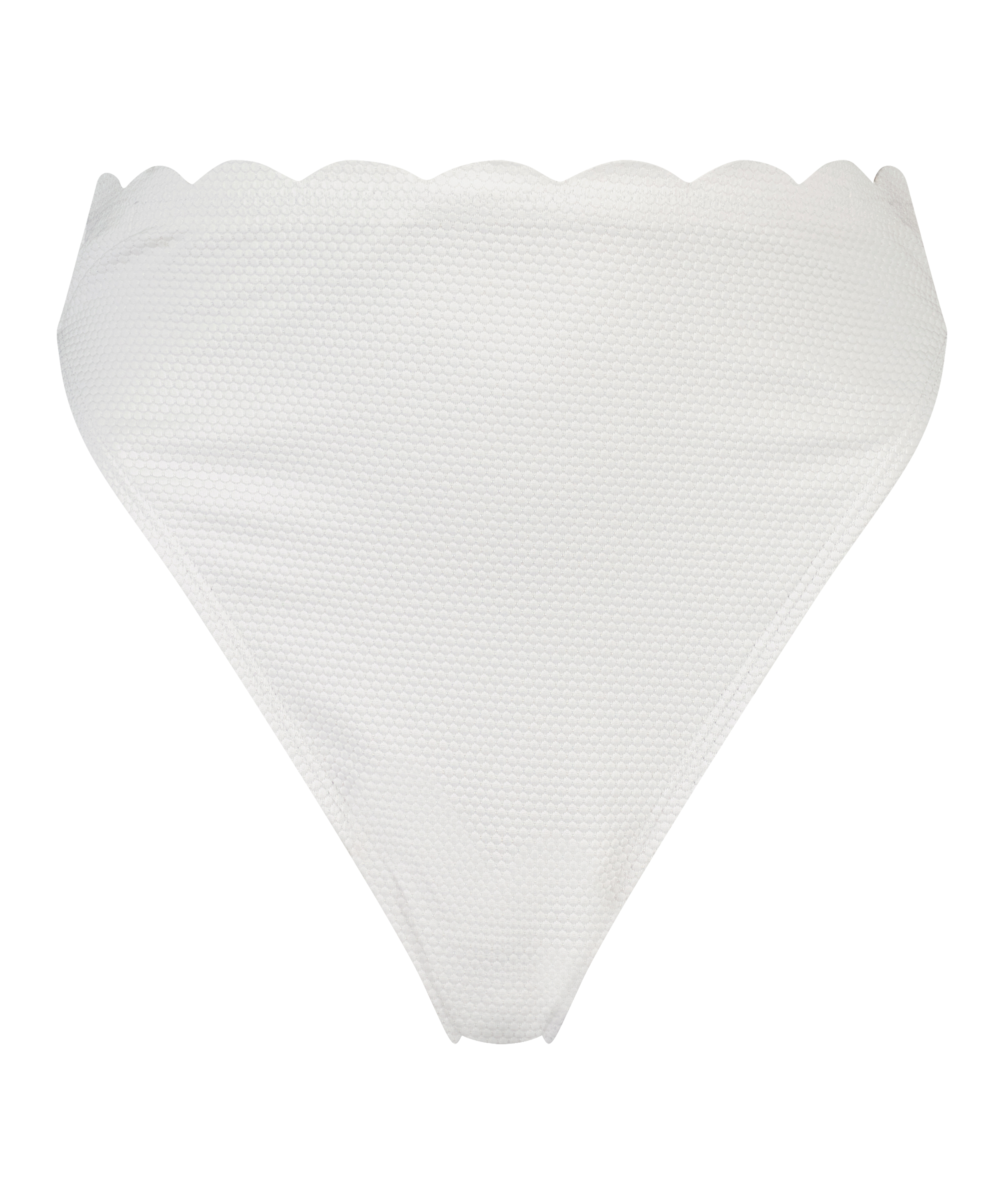 High-cut Scallop bikini bottoms, White, main