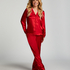 Satin Long-Sleeved Jacket, Red