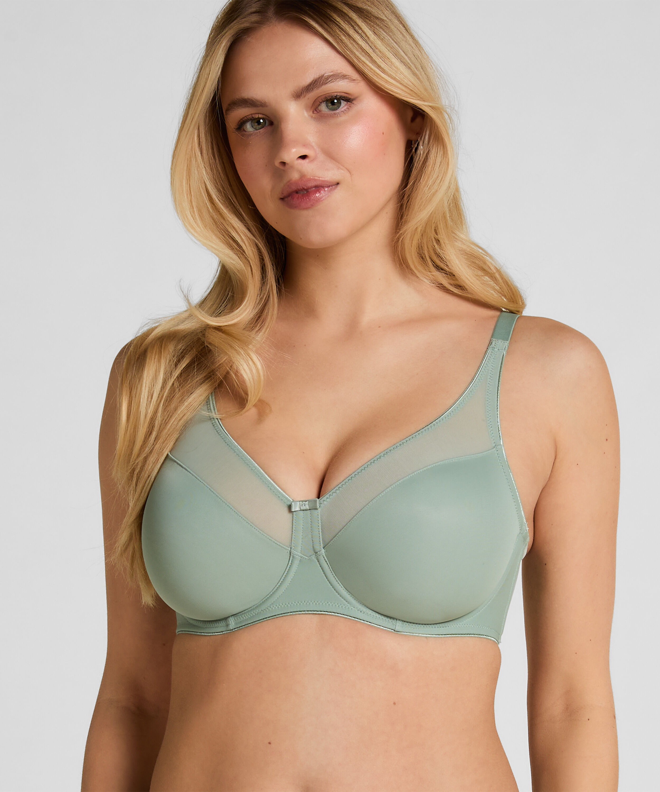 Nina Non-Padded Underwired Minimizer Bra, Green