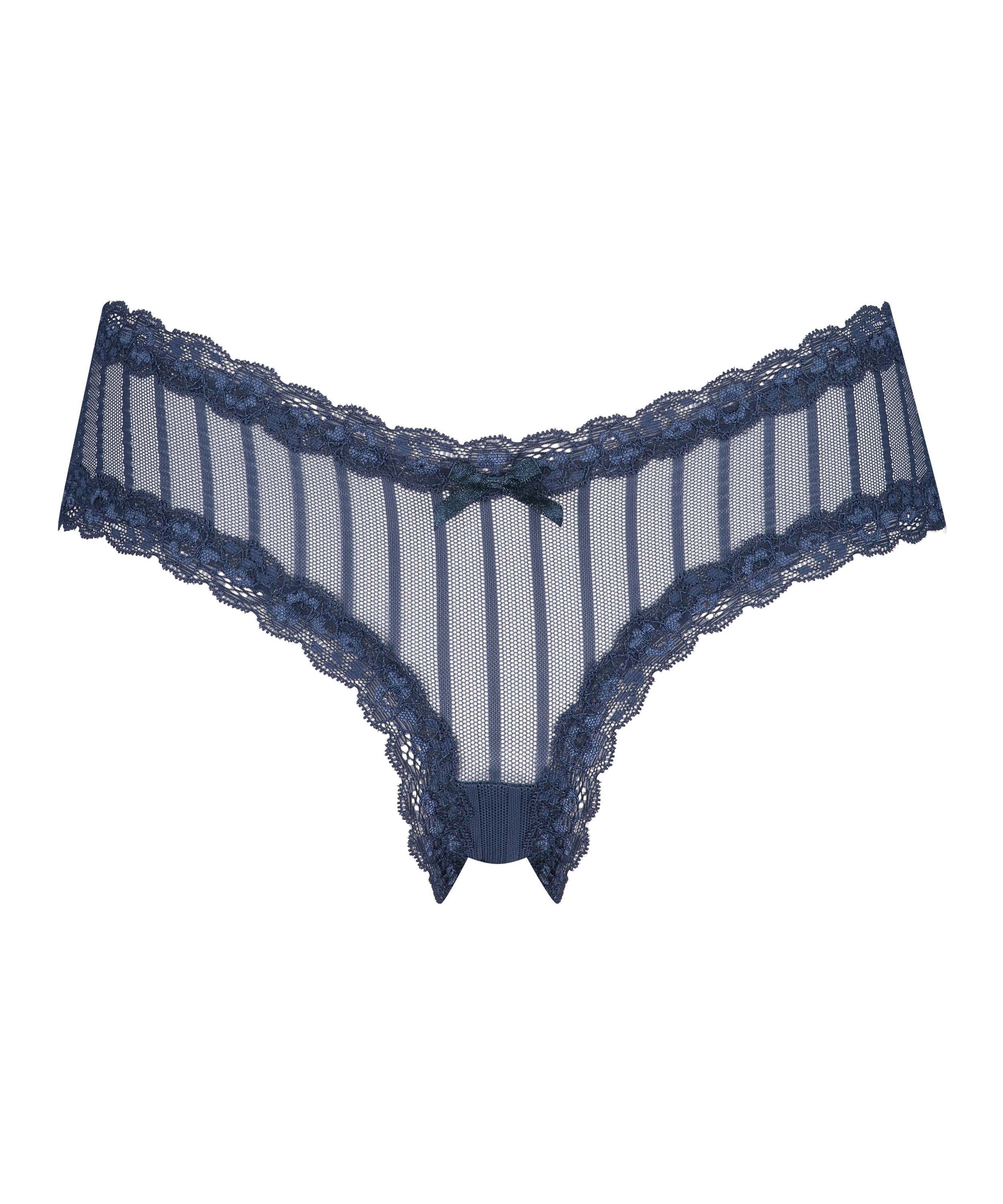 V-shaped Brazilian knickers mesh, Blue, main