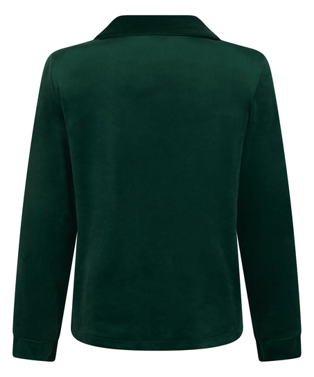 Velours Long-Sleeved Jacket, Green