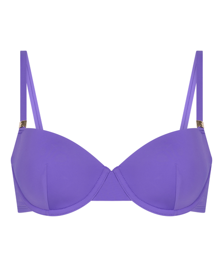 Luxe Padded Underwired Bikini Top, Purple