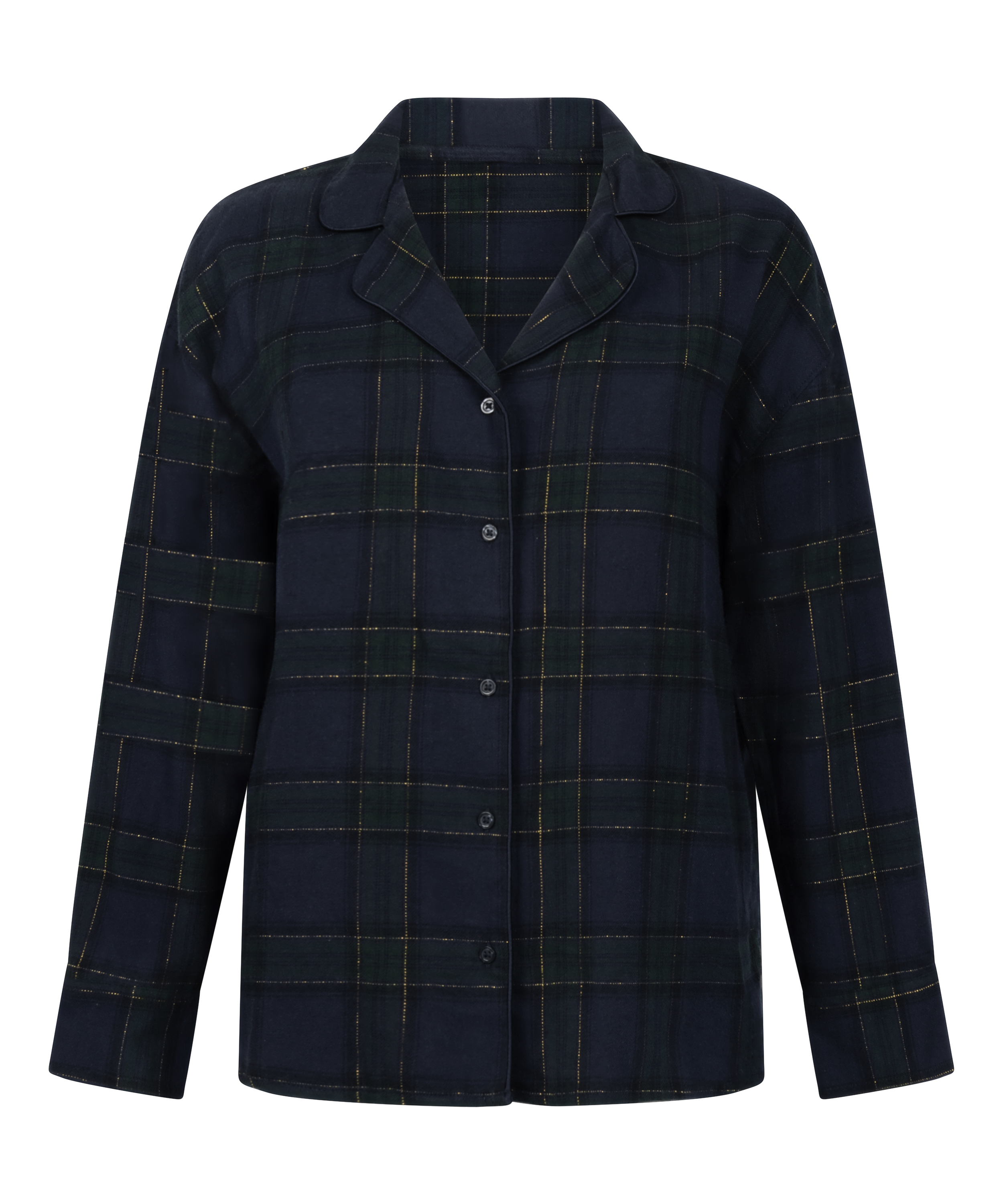 Flannel Pyjama Top, Blue, main