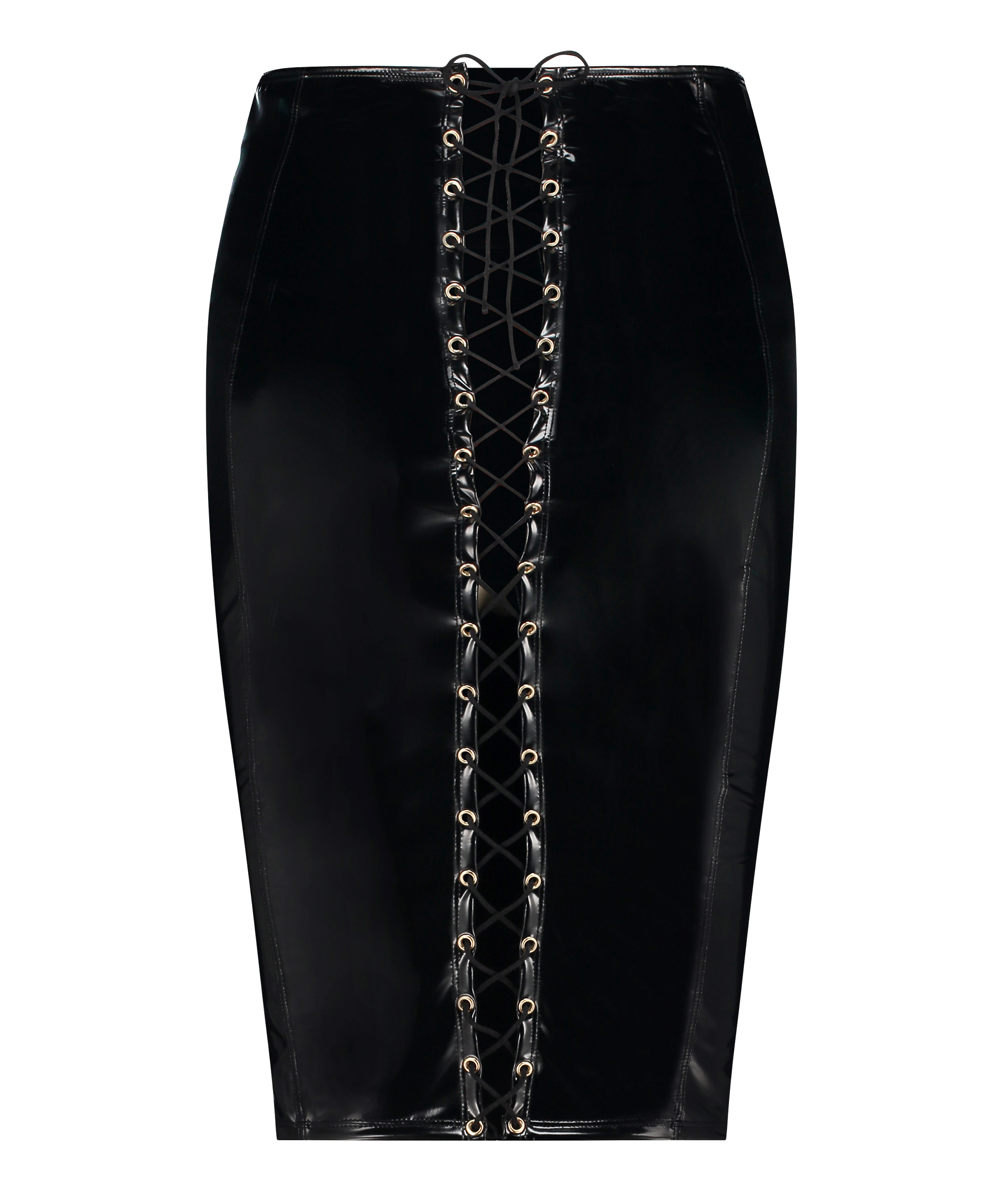 Fake Leather Skirt, Black, main