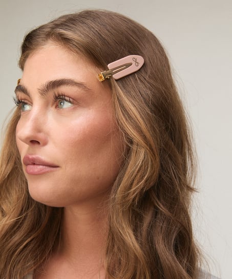 4-Pair Hair Clips, Pink