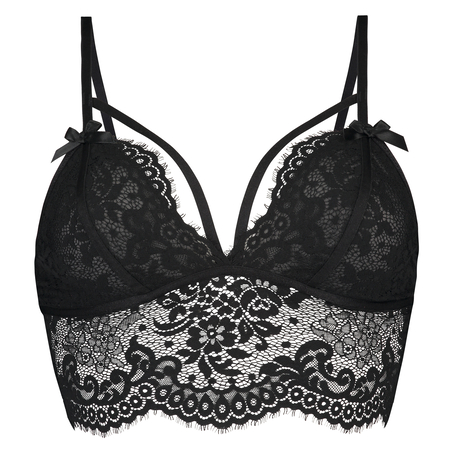 Donatella Longline Bralette, Black