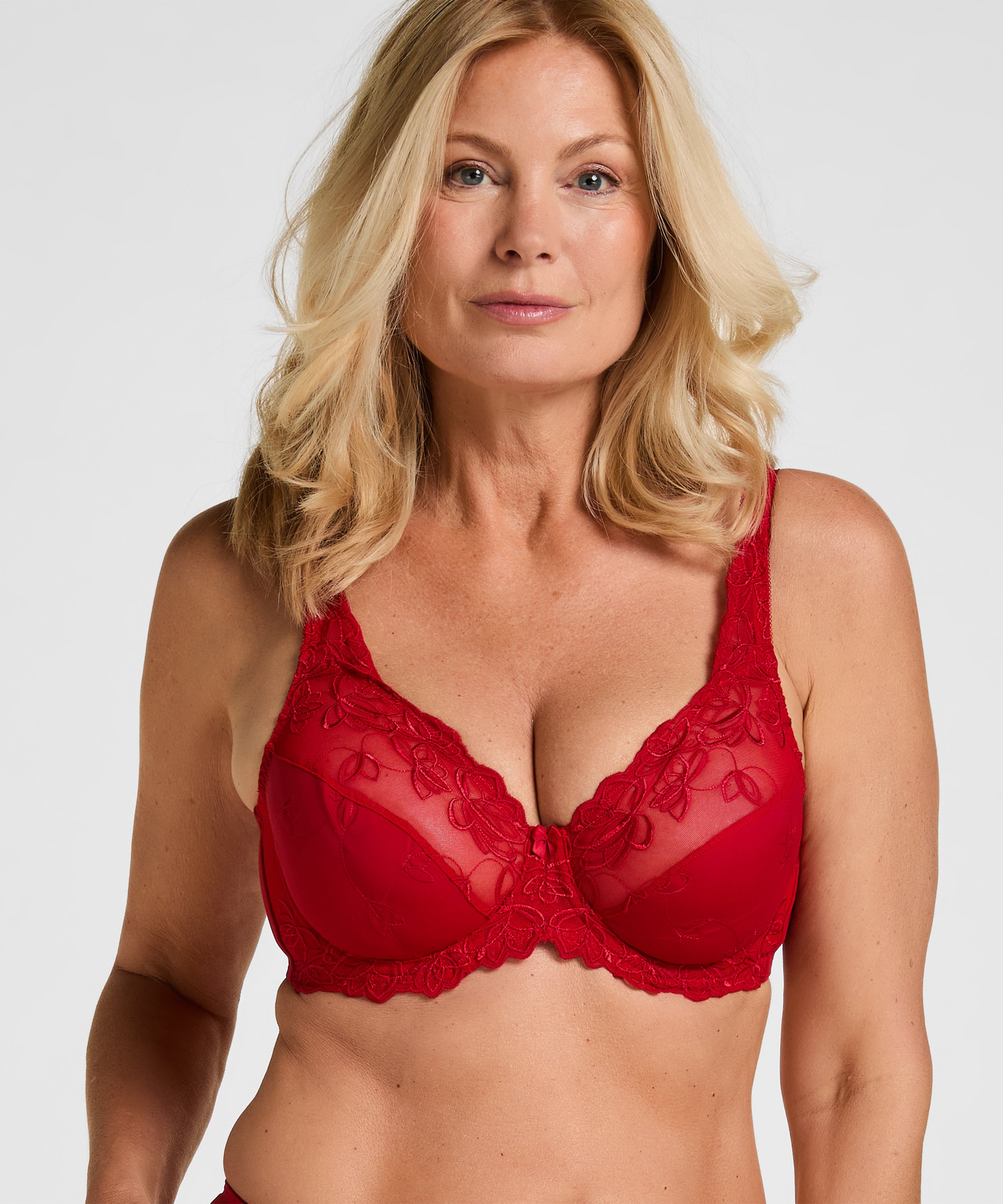 Diva Non-Padded Underwired Bra, Red, main
