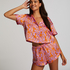 Satin Short-Sleeved Jacket, Purple