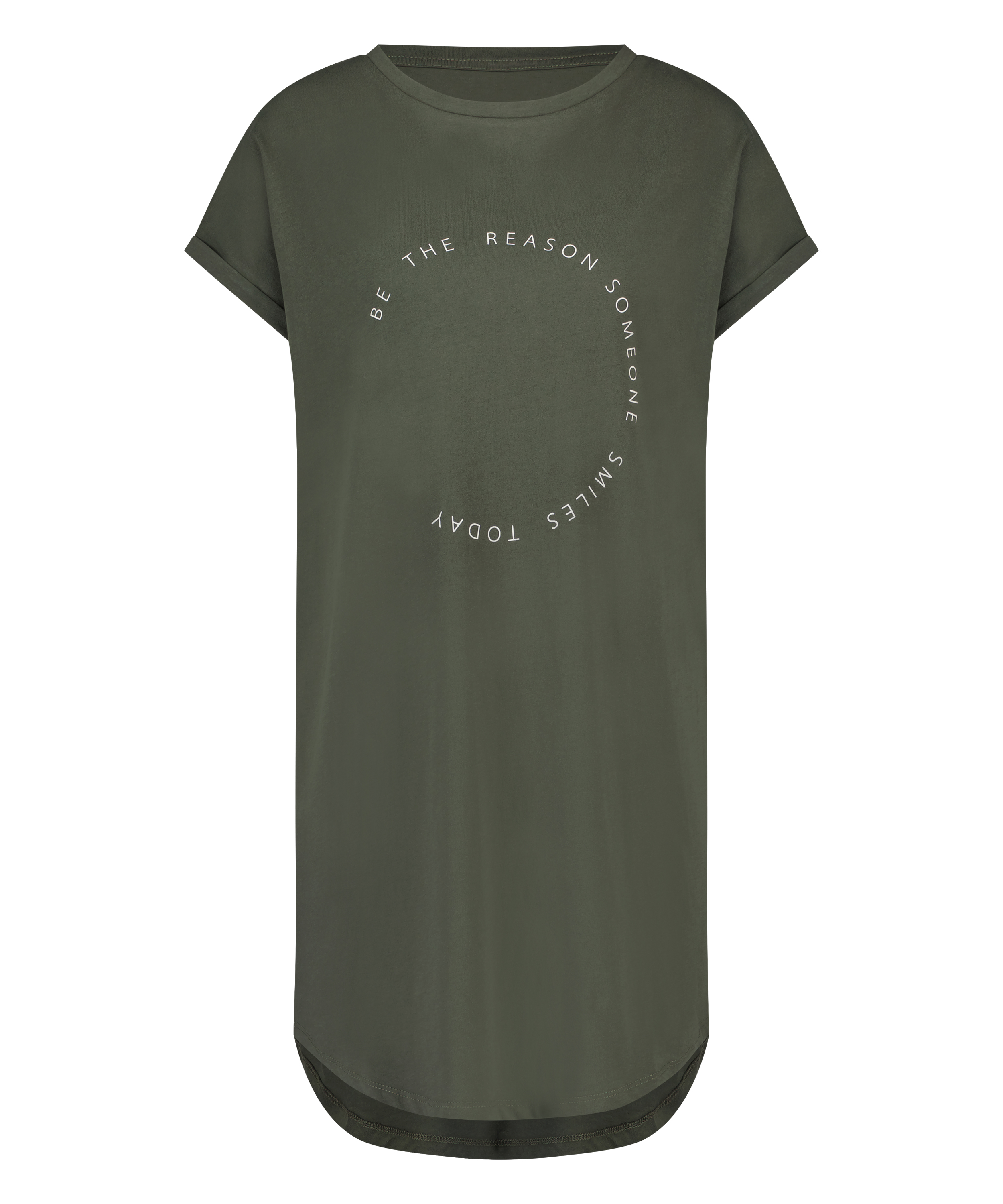 Round Neck Nightshirt, Green, main