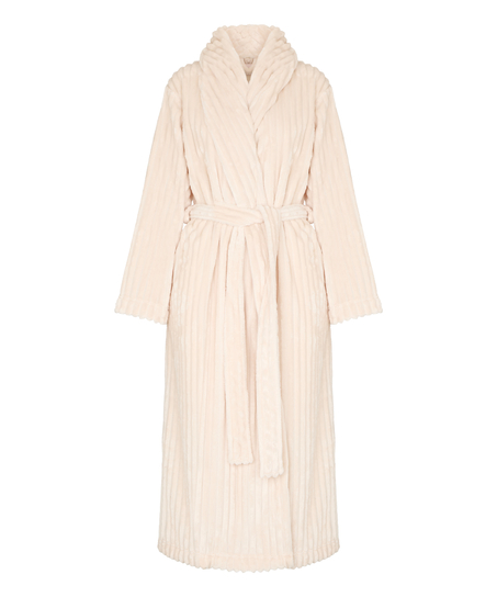 Bathrobe Jacqueared Fleece, White
