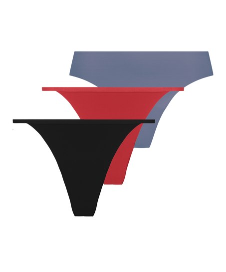 3-pack Invisible Thong, Gray