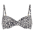 Padded Underwired Bikini Top Leopard, Black