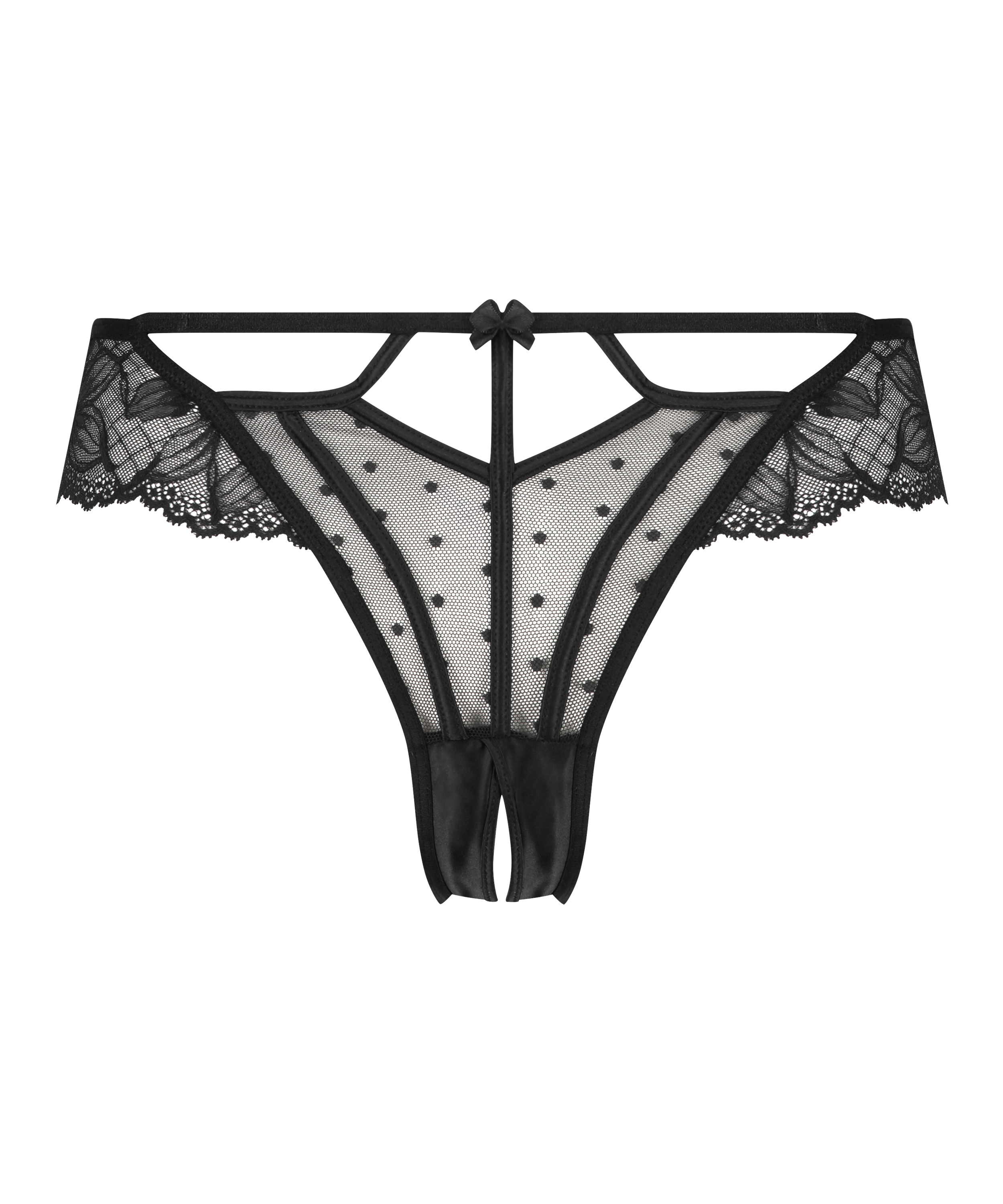 Lulu Open Crotch Brazilian, Black, main