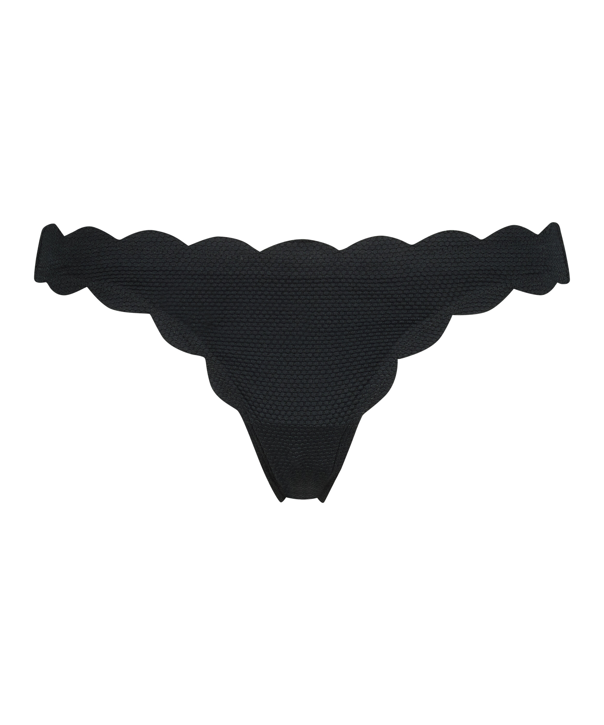 Scallop Rio Bikini Bottoms, Black
