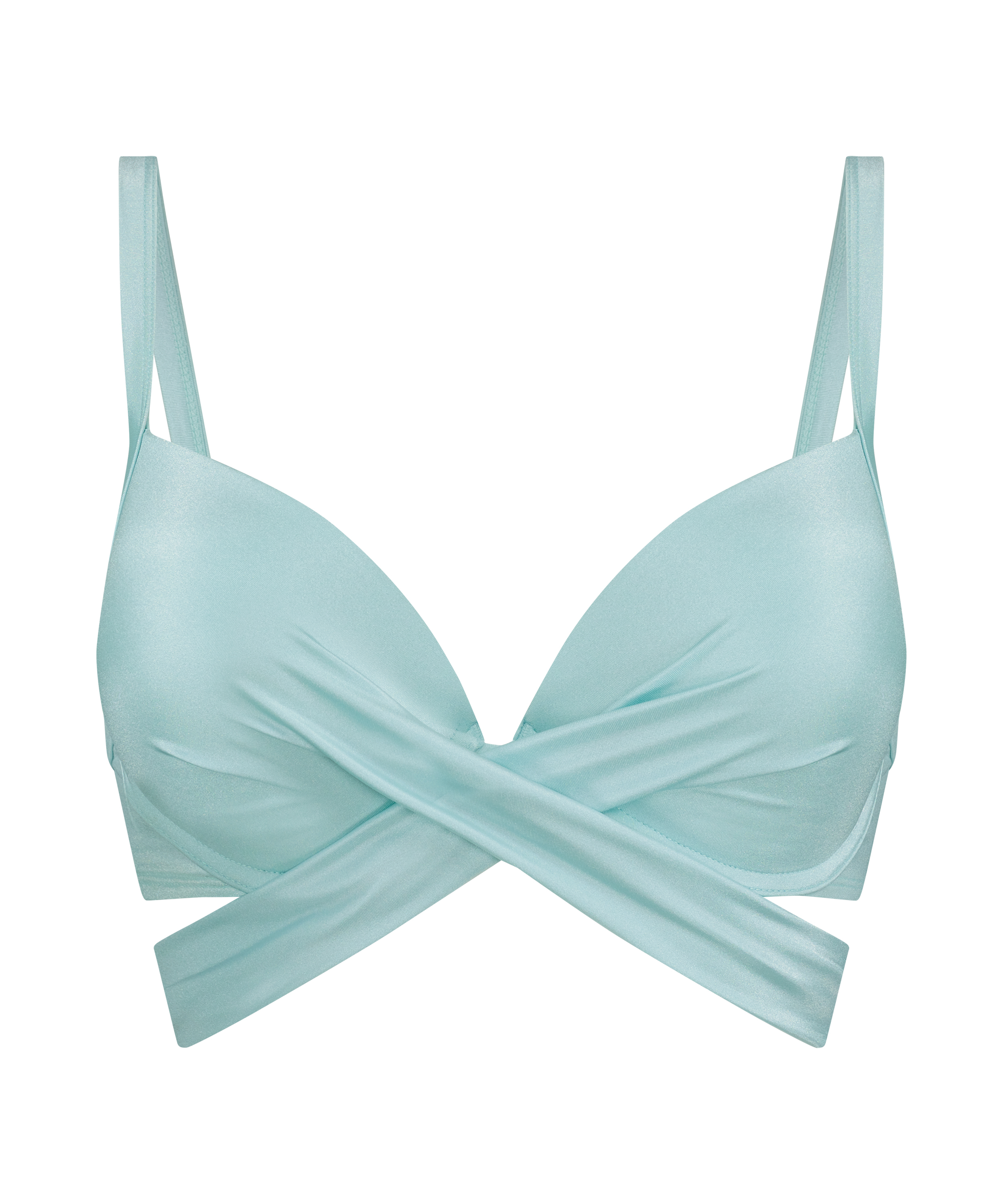 Sydney Padded Underwired Push-Up Bikini Top, Blue, main
