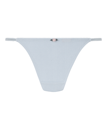 Pointelle Thong, Blue