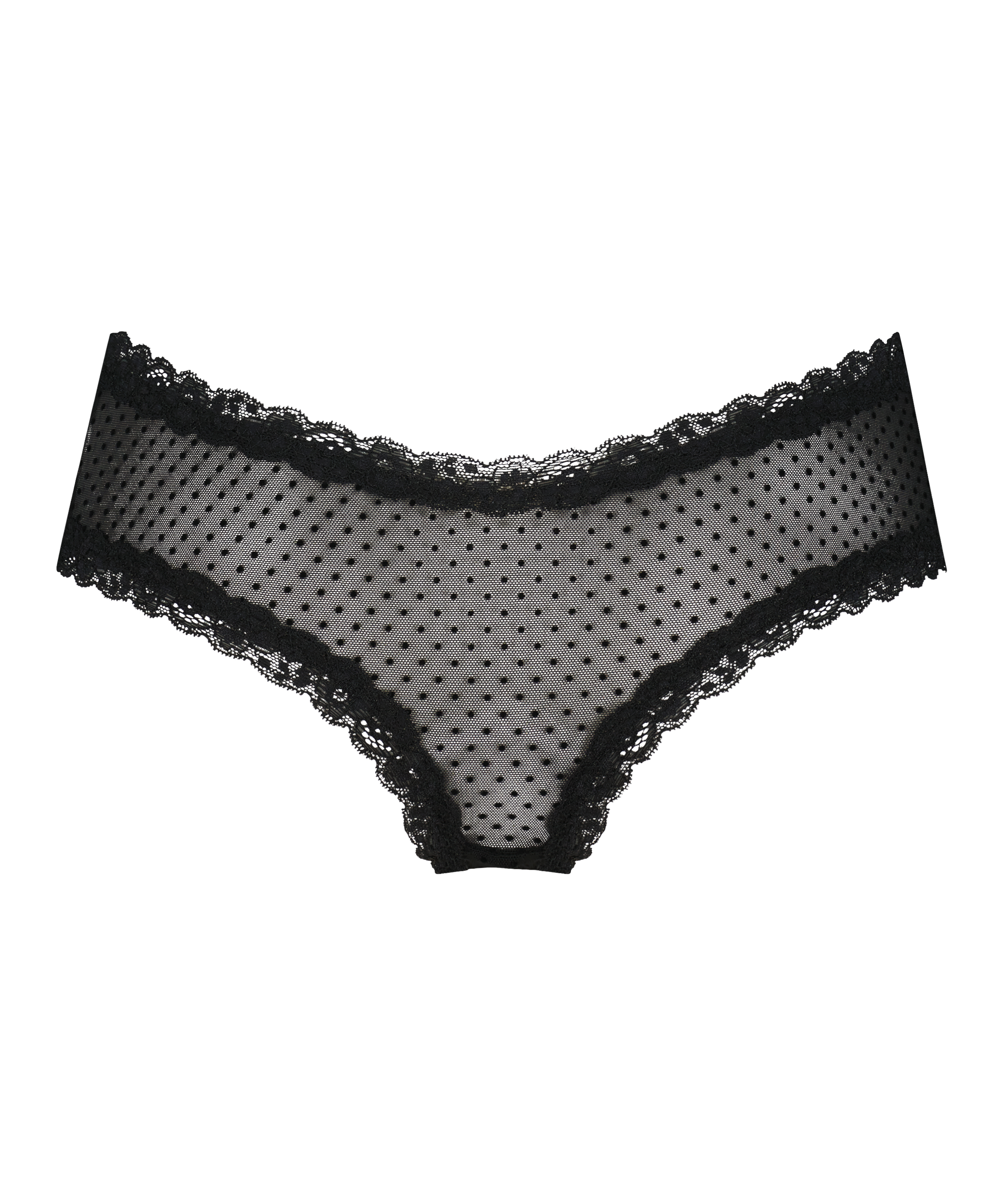 V-shaped Brazilian knickers mesh, Black, main