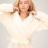 Fleece Bathrobe, White