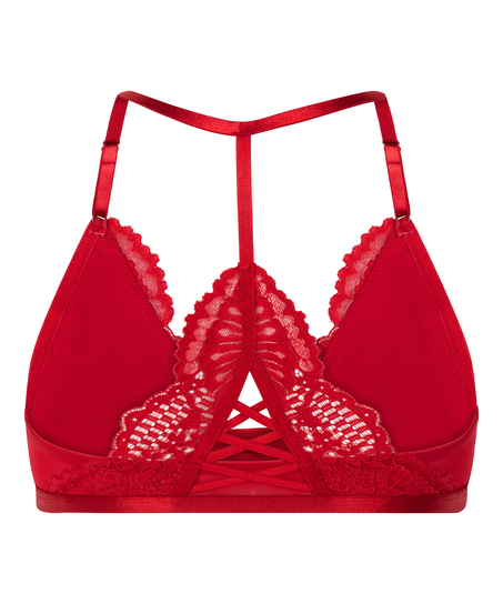 Whitney Triangle Bralette, Red