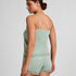 Velours Lace Cami Top, Green