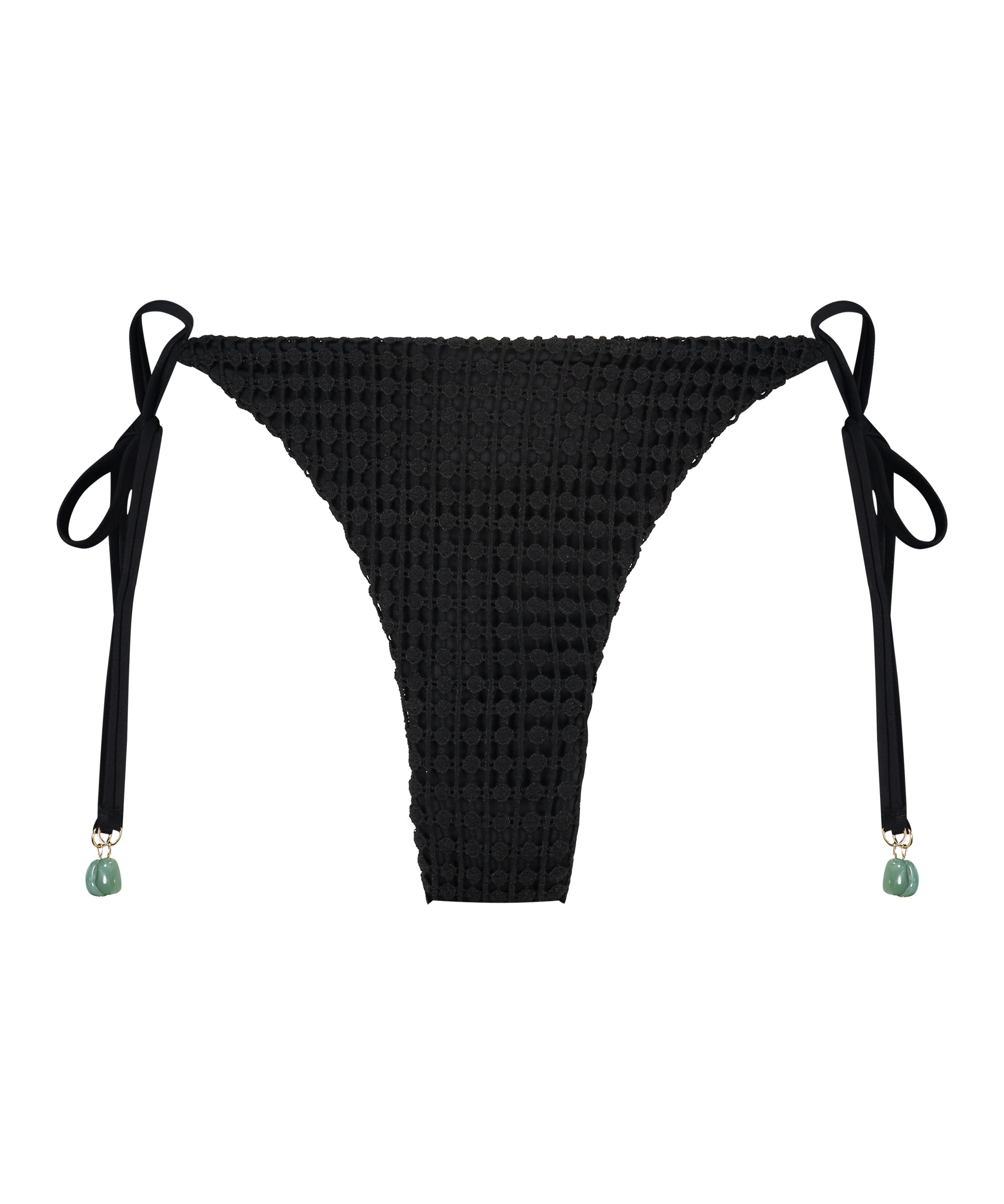 Maui Crochet Cheeky Tanga Bikini Bottoms, Black, main