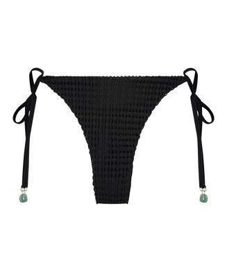 Maui Crochet Cheeky Tanga Bikini Bottoms, Black
