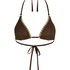 Triangle Crochet Bikini Top, Brown