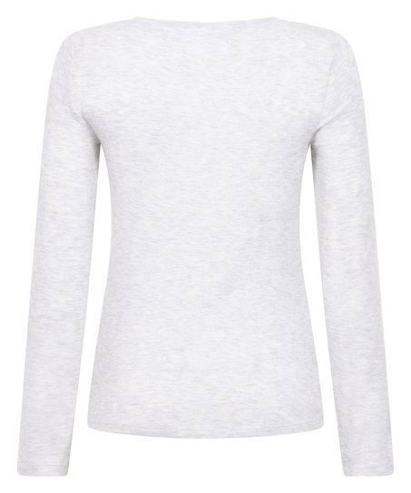 Long-Sleeved Pyjama Top, Gray