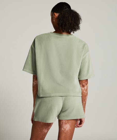 Velvet Pocket shorts, Green