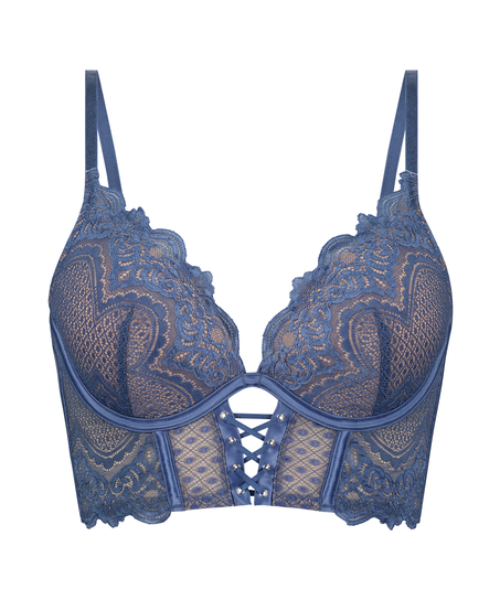 Lotta Padded Push-Up Longline Underwired Bra, Blue