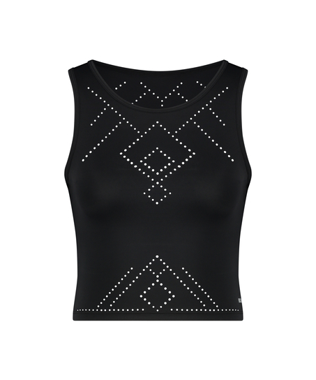 HKMX Sport crop tank top Naira, Black