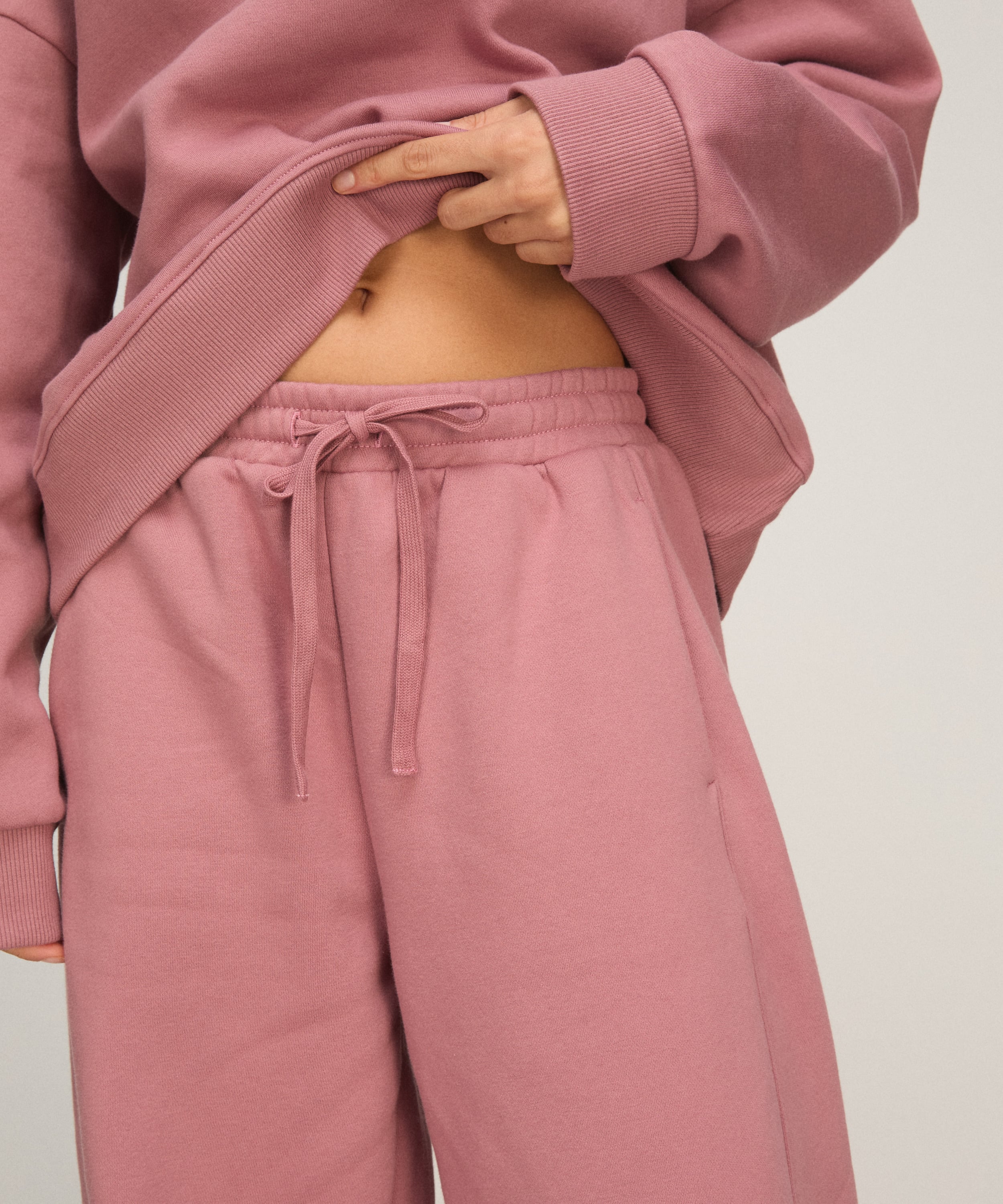 Pant barrel brushed sweat, Pink, main