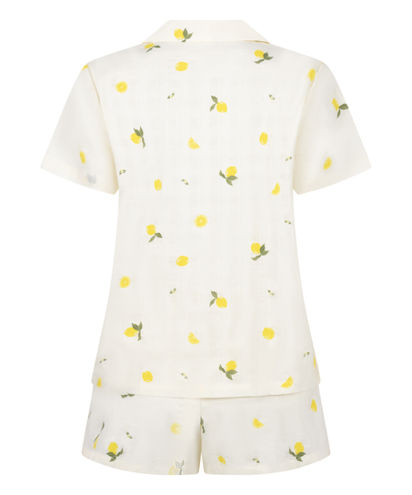 Lemon Pyjama Set, White
