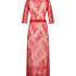 Long Allover Lace Kimono , Red