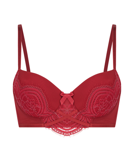 Harriet Padded Longline Underwired Bra, Red