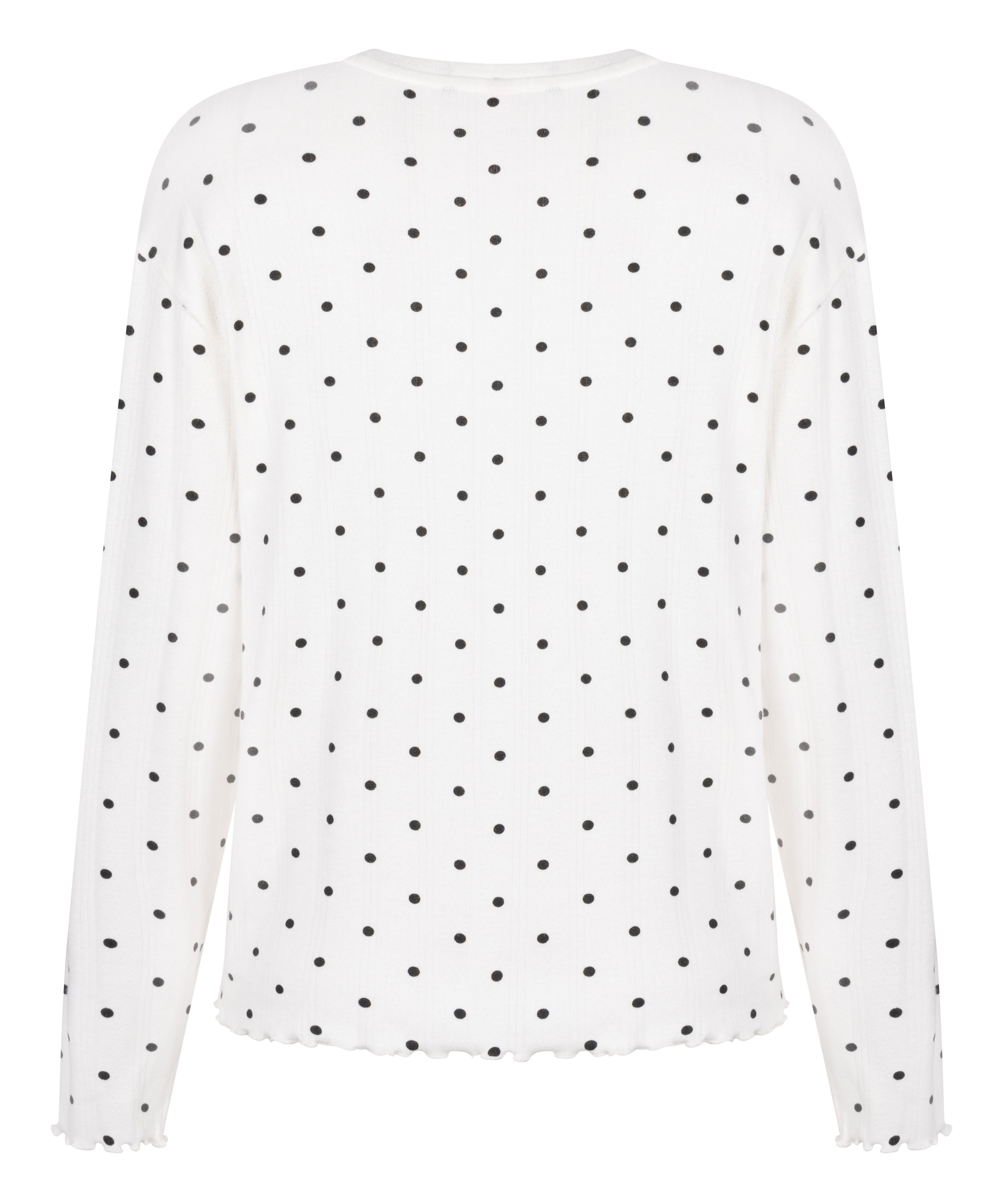 Pyjama Top Loose Pointelle, White, main