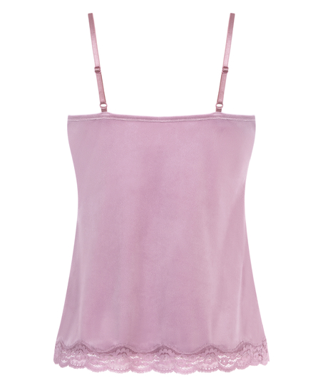 Velours Lace Cami Top, Purple