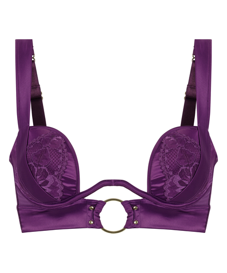 Elsa Padded Underwired Longline Bra, Purple