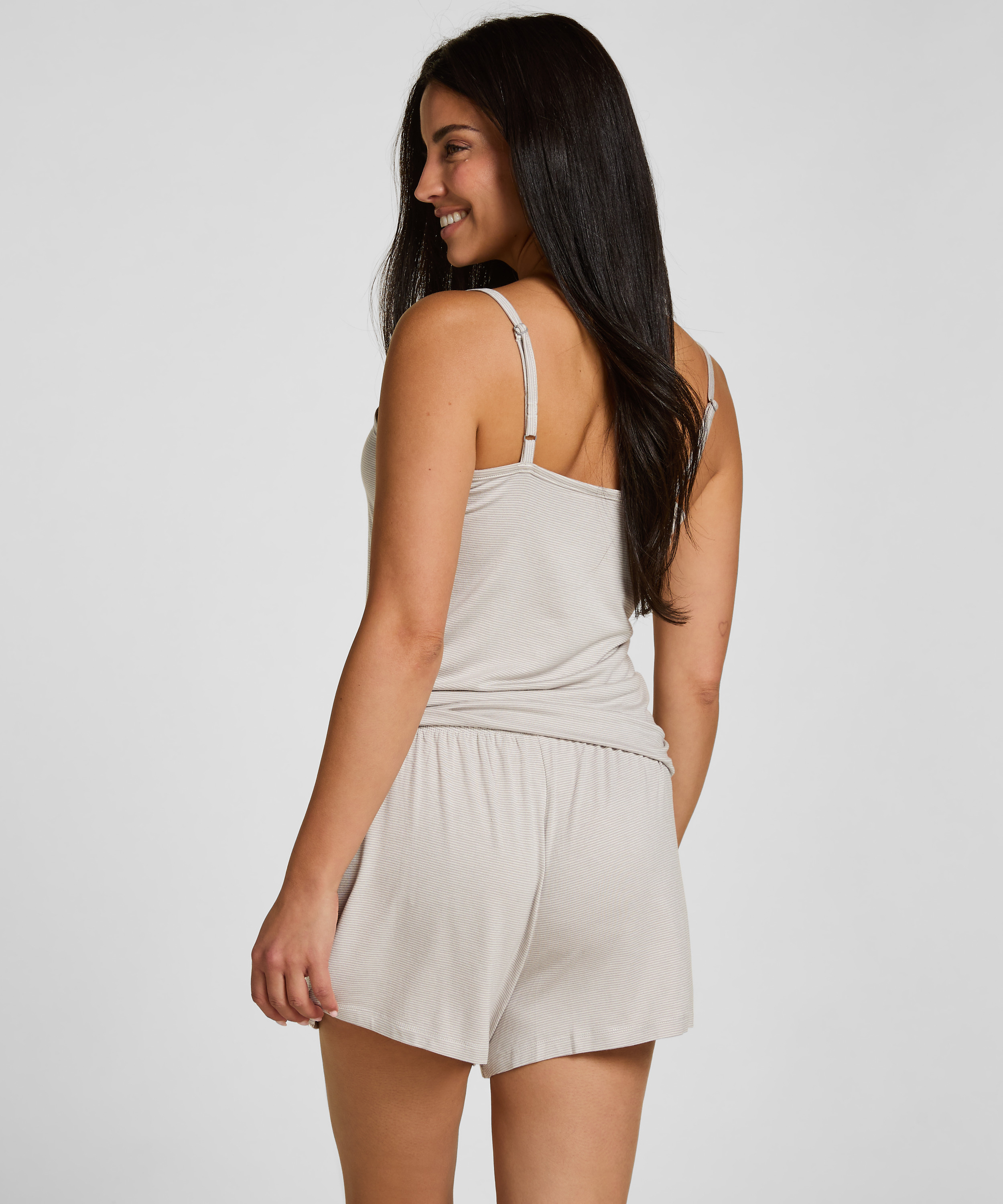 Pyjama Set Striped Henley, Gray, main