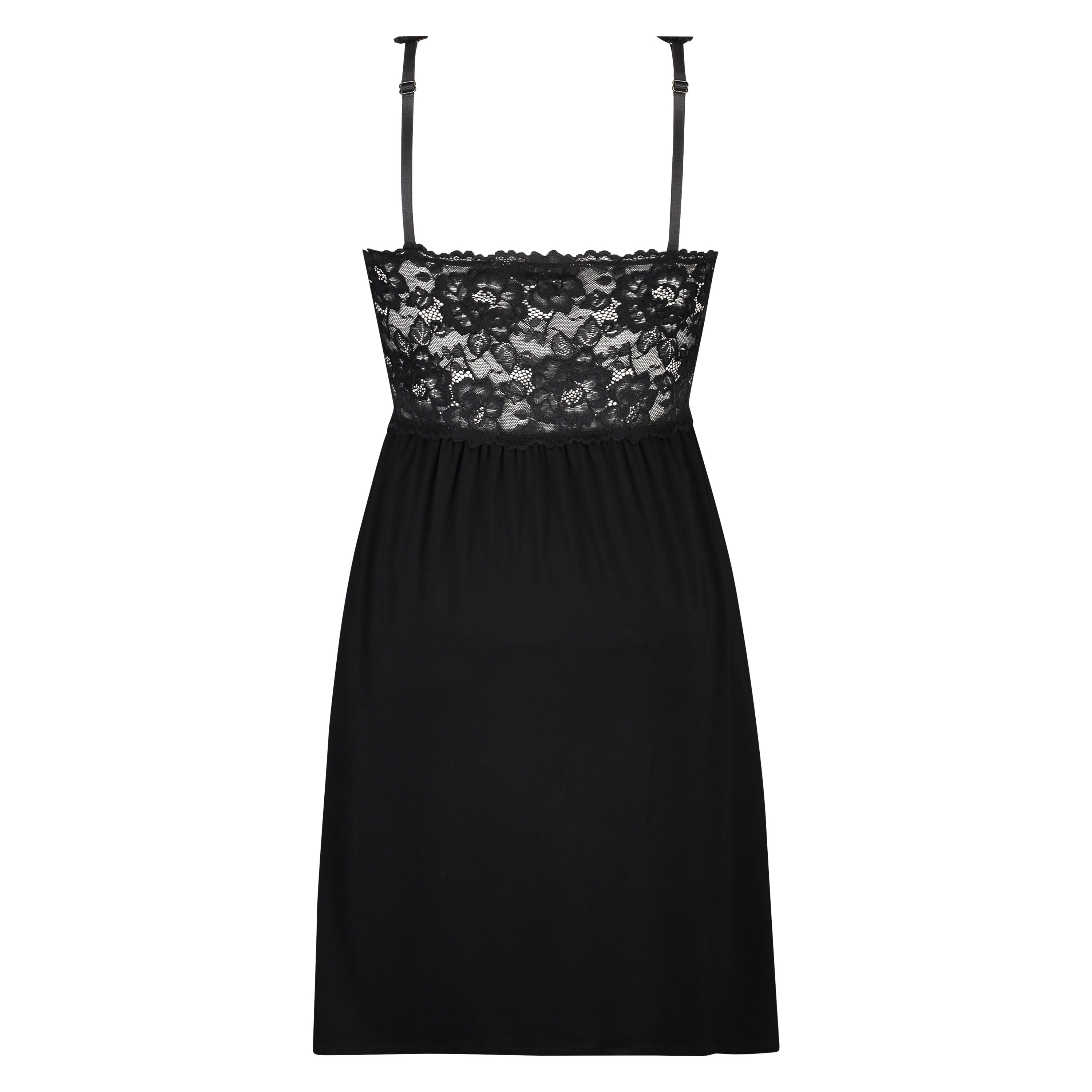 Nora Lace Slip Dress, Black, main