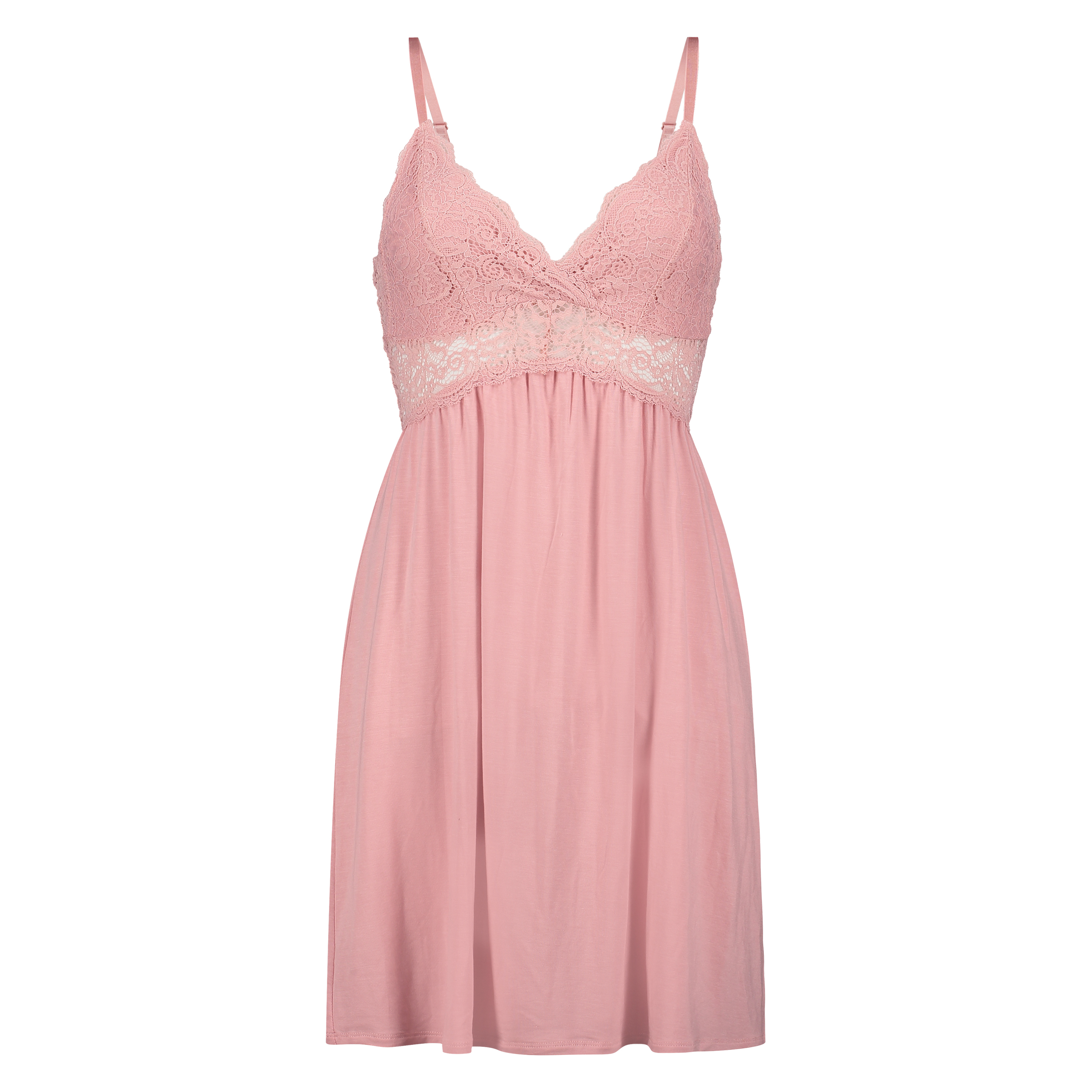 Vera jersey lace slip dress, Pink, main