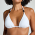 Seashell Triangle Bikini Top, White